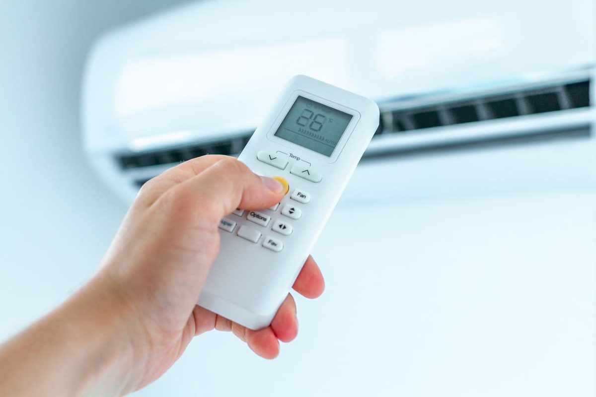 Réglage d'une climatisation réversible à l'aide de la télécommande